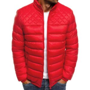 WENYUJH Hot Men Slim Fit Cotton Padded Thick Parkas Winter Warm Stand Collar light Outerwear Jacket Casual Overcoat Quilted