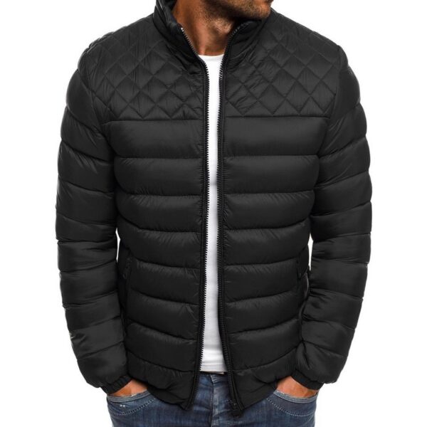 WENYUJH Hot Men Slim Fit Cotton Padded Thick Parkas Winter Warm Stand Collar light Outerwear Jacket Casual Overcoat Quilted