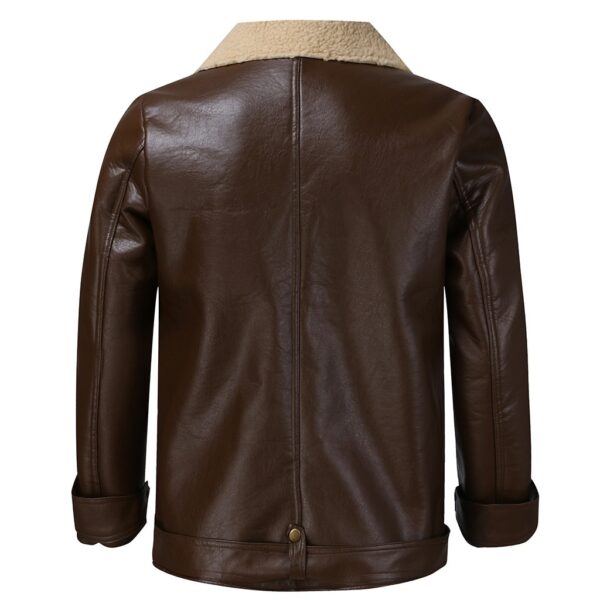Men's leather jacket Autumn Winter кожаная куртка мужская jaqueta de couro masculino Biker Motorcycle Zipper Long Sleeve Coat #3